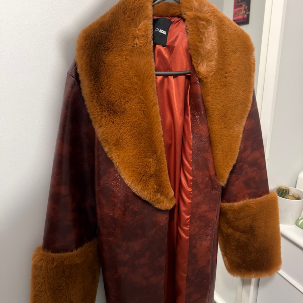 Fashion Nova Brown Faux Fur Coat